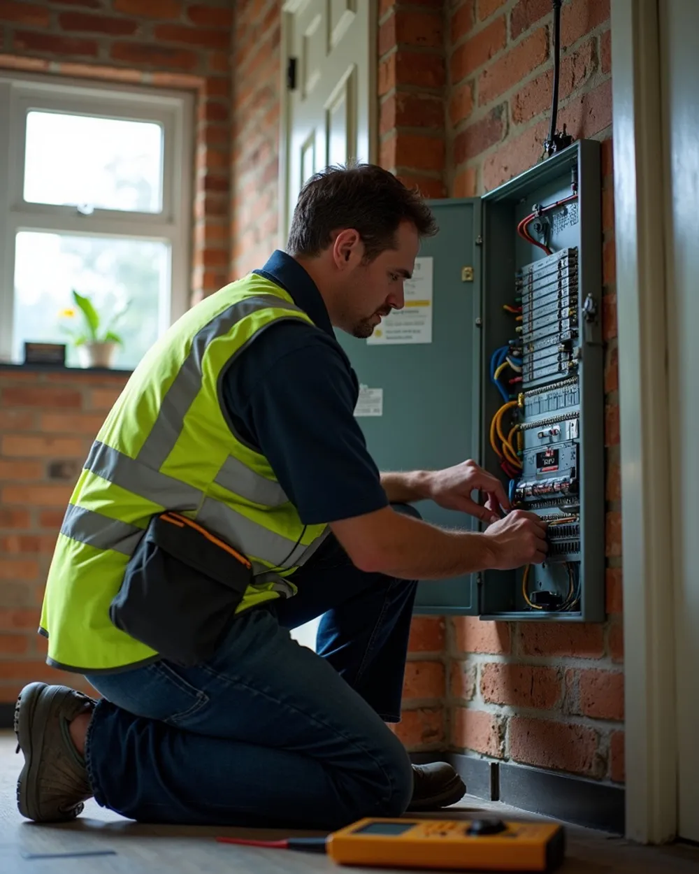 Voltline Electrical Co. electrician at work