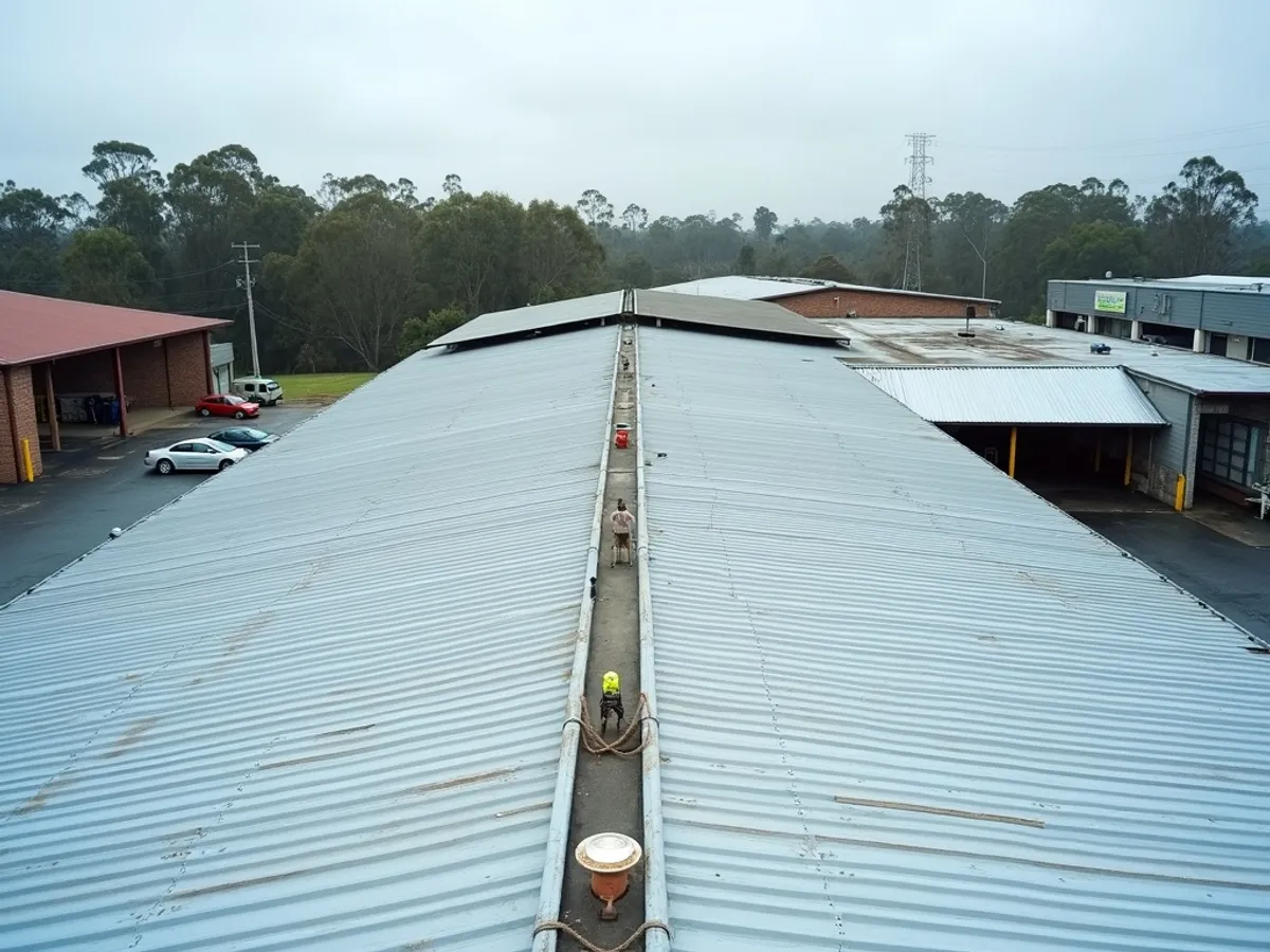 Empty warehouse roof in Maitland before 30kW solar installation